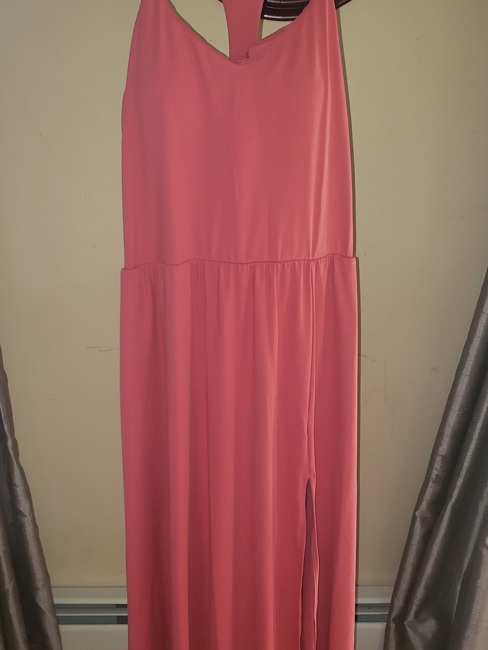 HALARA Coral Pink Maxi Skirt with Side Slit
